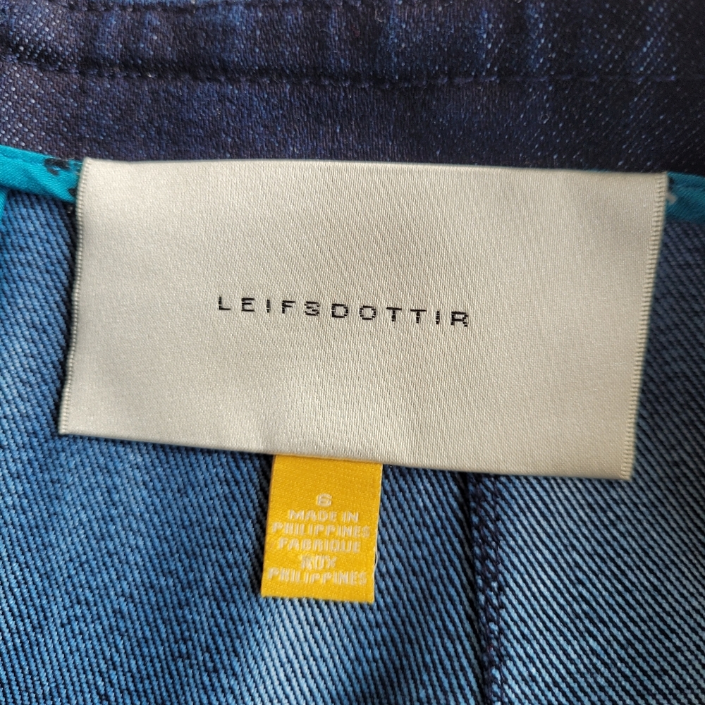 Anthropologie Leifsdottir Denim Blue Peplum Ruffle Hem Mini Skirt 6 - Picture 8 of 12